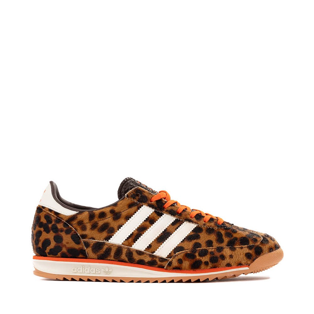 Womens adidas SL 72 OG Leopard Athletic Shoe - Dark Brown / Off White / Semi Impact Orange