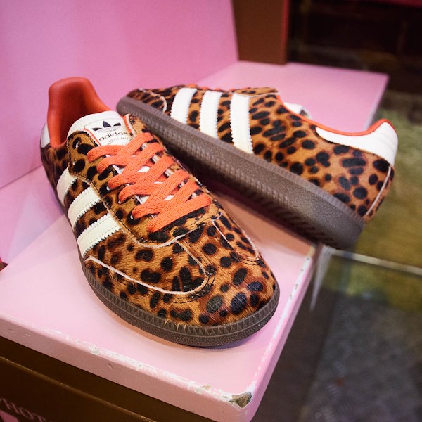 alternate view Womens adidas Samba OG Leopard Athletic Shoe - Core Black / Preloved Red / Cream WhiteHERO