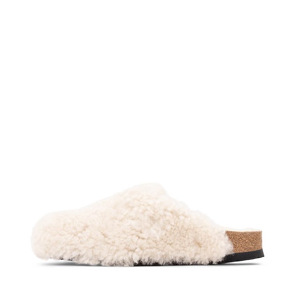 alternate view Womens Birkenstock Boston Big Buckle Shearling Clog - EggshellALT1