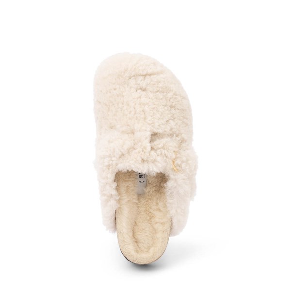 alternate view Womens Birkenstock Boston Big Buckle Shearling Clog - EggshellALT2
