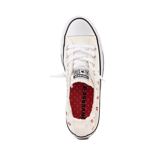 alternate view Womens Converse Chuck Taylor All Star Shoreline Slip Embroided Strawberries Sneaker - Egret / Soft Red / GreenALT2
