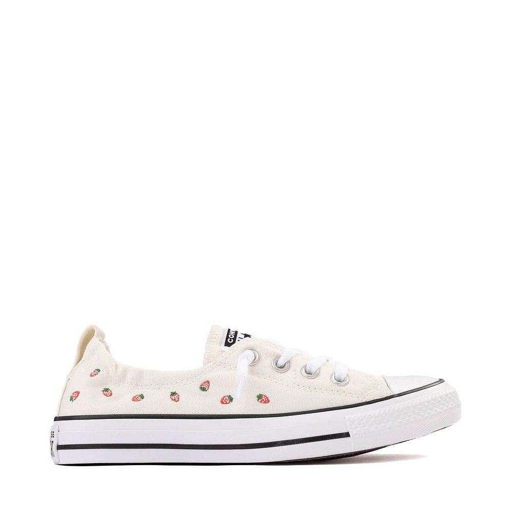 Womens Converse Chuck Taylor All Star Shoreline Slip Embroided Strawberries Sneaker - Egret / Soft Red / Green