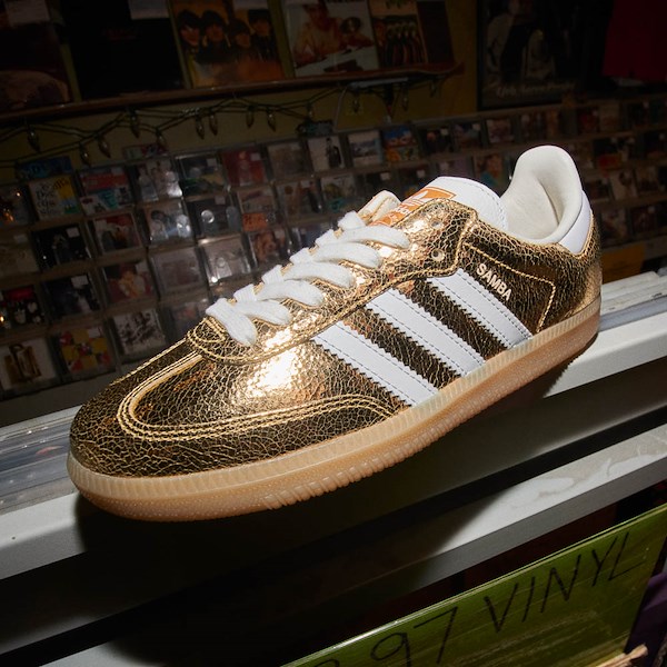 alternate view Womens adidas Samba OG Athletic Shoe - Gold Metallic / White / Core WhiteHERO