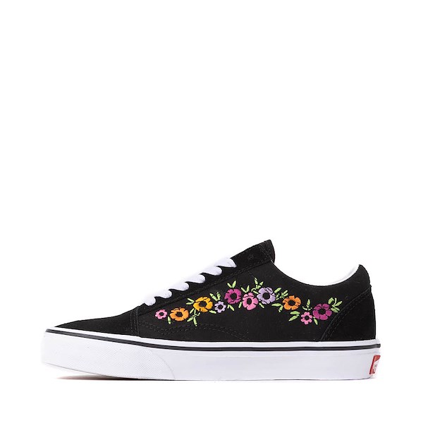 alternate view Vans Old Skool Floral Embroidery Skate Shoe - Black / MulticolorALT1