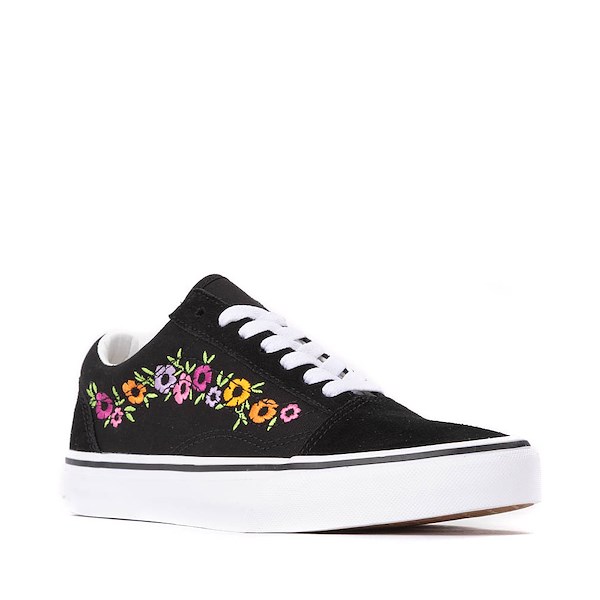 alternate view Vans Old Skool Floral Embroidery Skate Shoe - Black / MulticolorALT5