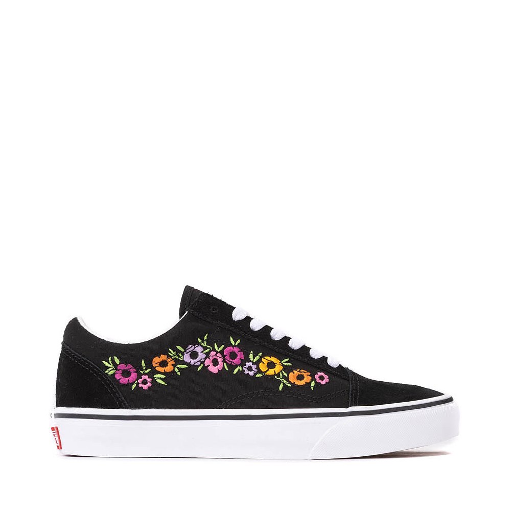 Vans Old Skool Floral Embroidery Skate Shoe - Black / Multicolor