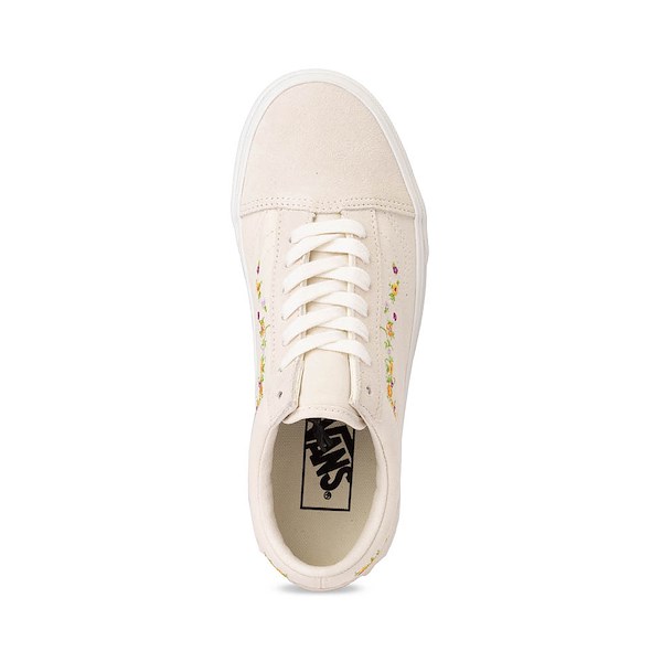 alternate view Vans Old Skool Floral Embroidery Skate Shoe - Marshmallow / MulticolorALT2