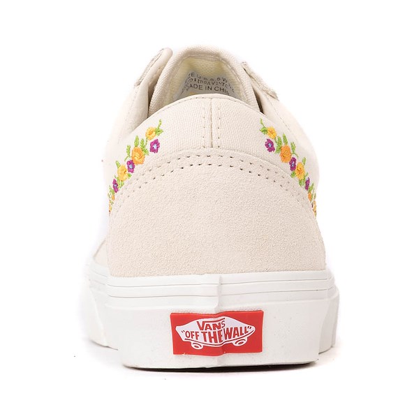 alternate view Vans Old Skool Floral Embroidery Skate Shoe - Marshmallow / MulticolorALT4