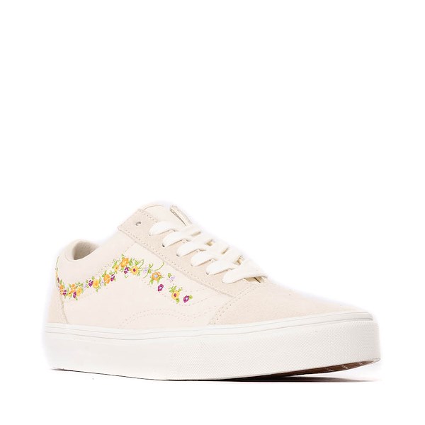 alternate view Vans Old Skool Floral Embroidery Skate Shoe - Marshmallow / MulticolorALT5