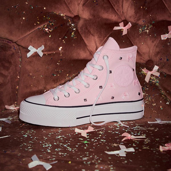 alternate view Womens Converse Chuck Taylor All Star Lift Bows & Studs High-Top Sneaker - Pink FrostingHERO
