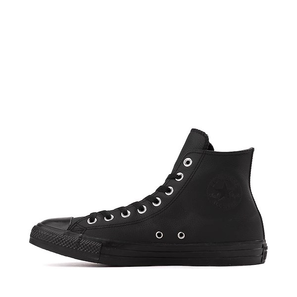 alternate view Converse Chuck Taylor All Star Leather High-Top Sneaker - Black MonochromeALT1