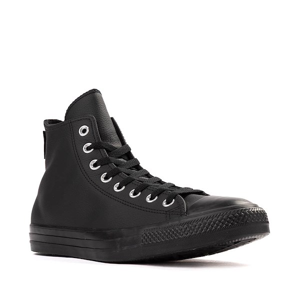 alternate view Converse Chuck Taylor All Star Leather High-Top Sneaker - Black MonochromeALT5