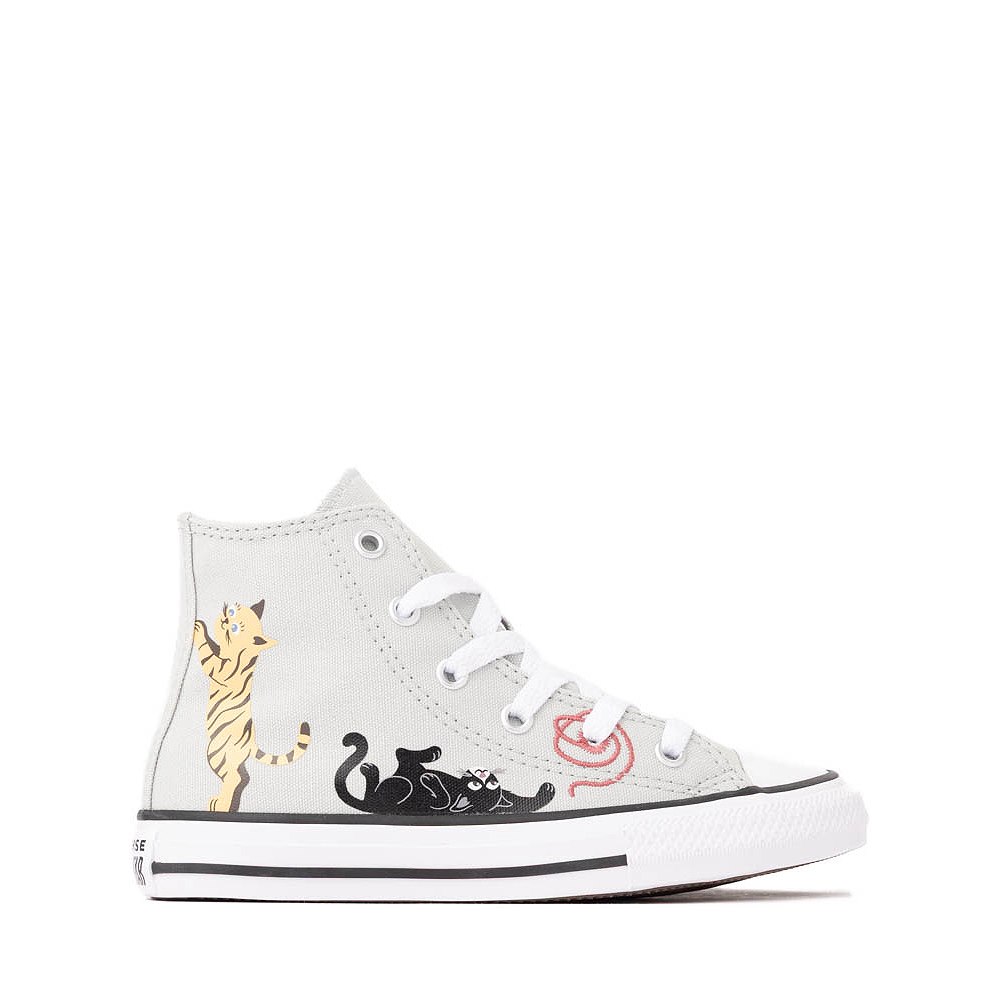 Converse Chuck Taylor All Star Pet Pack High-Top Sneaker - Little Kid - Rainwashed Grey / Cats