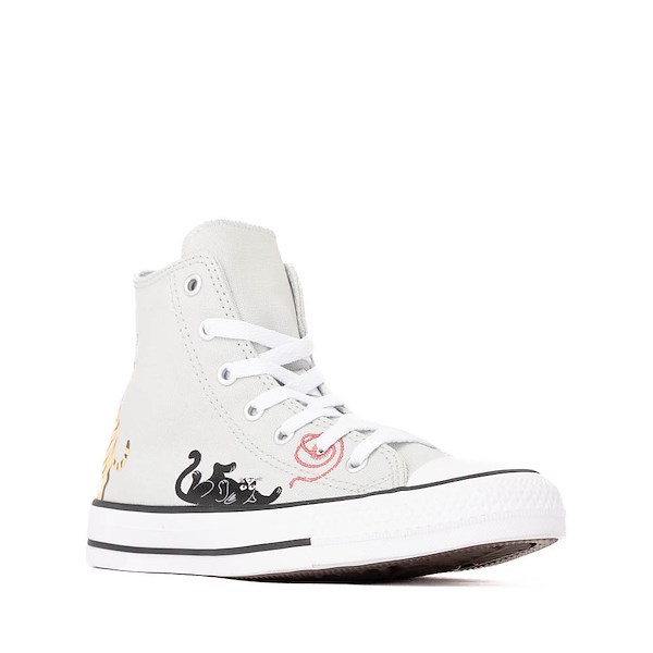alternate view Converse Chuck Taylor All Star Pet Pack High-Top Sneaker - Big Kid - Rainwashed Grey / CatsALT5