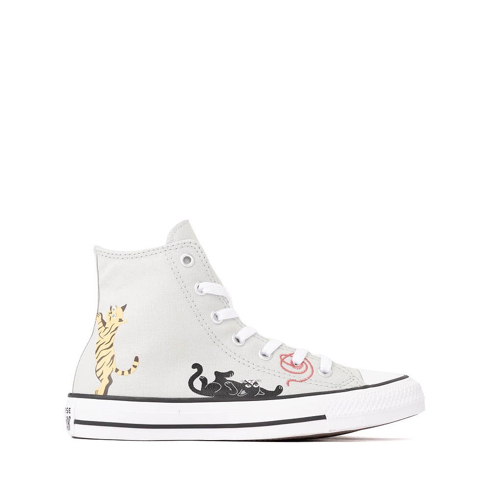 Converse Chuck Taylor All Star Pet Pack High-Top Sneaker - Big Kid - Rainwashed Grey / Cats