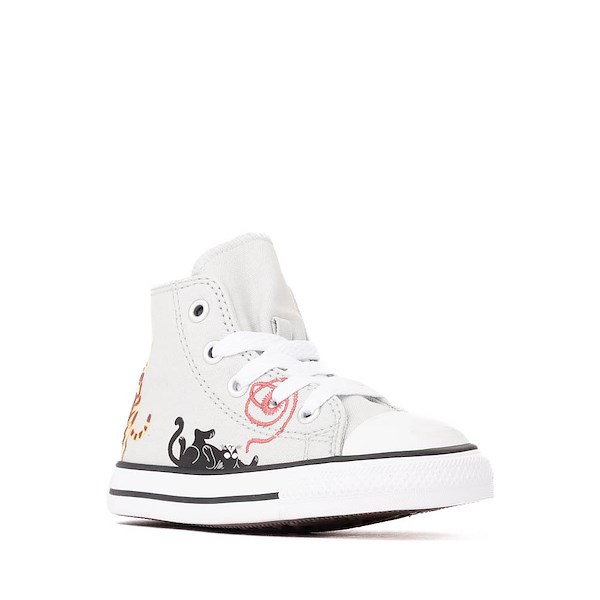 alternate view Converse Chuck Taylor All Star Pet Pack High-Top Sneaker - Baby / Toddler - Rainwashed Grey / CatsALT5