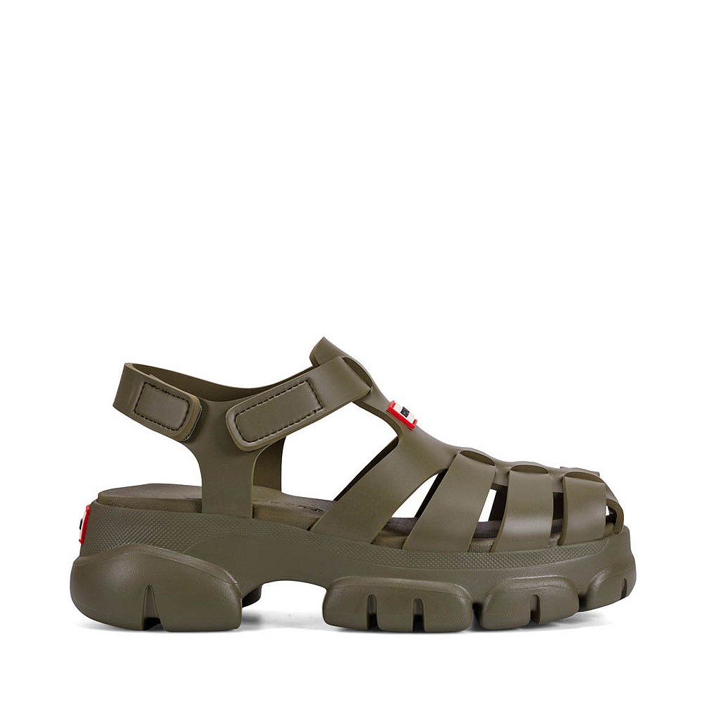 Womens Hunter Belah Close Toe Sandal - Dark Green