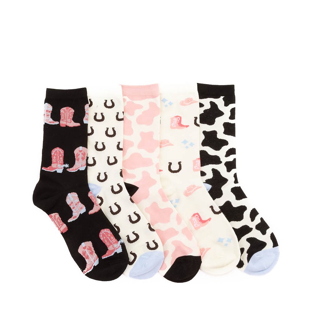 Womens Western Icon Crew Socks 5 Pack - Multicolor