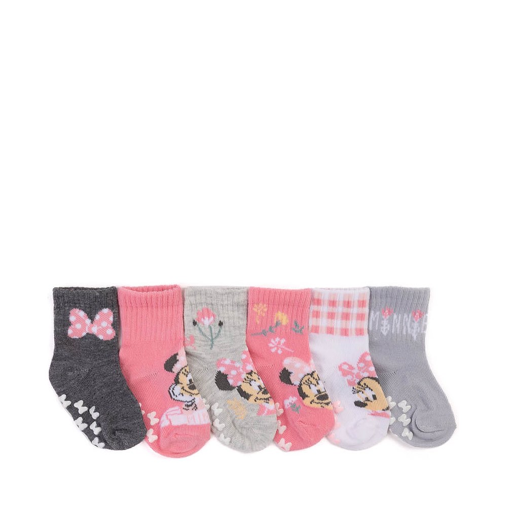 Disney Minnie Mouse Quarter Socks 6 Pack - Baby - Multicolor