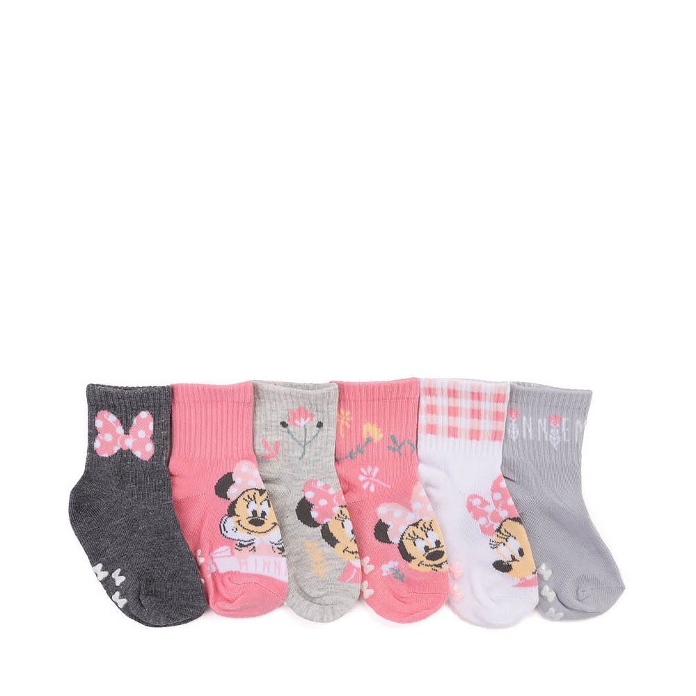 Disney Minnie Mouse Quarter Socks 6 Pack - Toddler - Multicolor