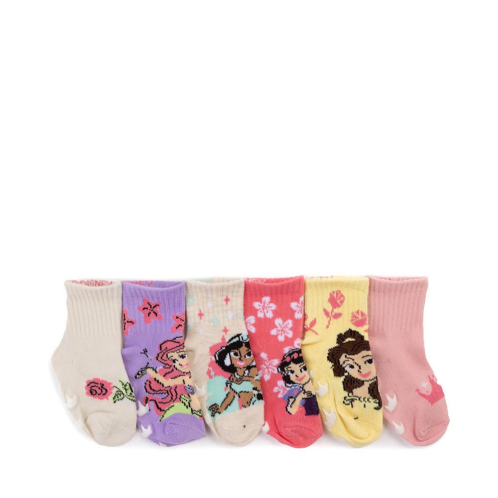 Disney Princess Quarter Socks 6 Pack - Baby - Multicolor