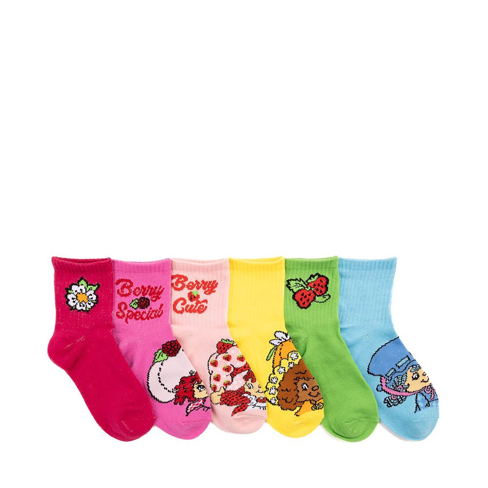 Strawberry Shortcake Quarter Socks 6 Pack - Little Kid - Multicolor