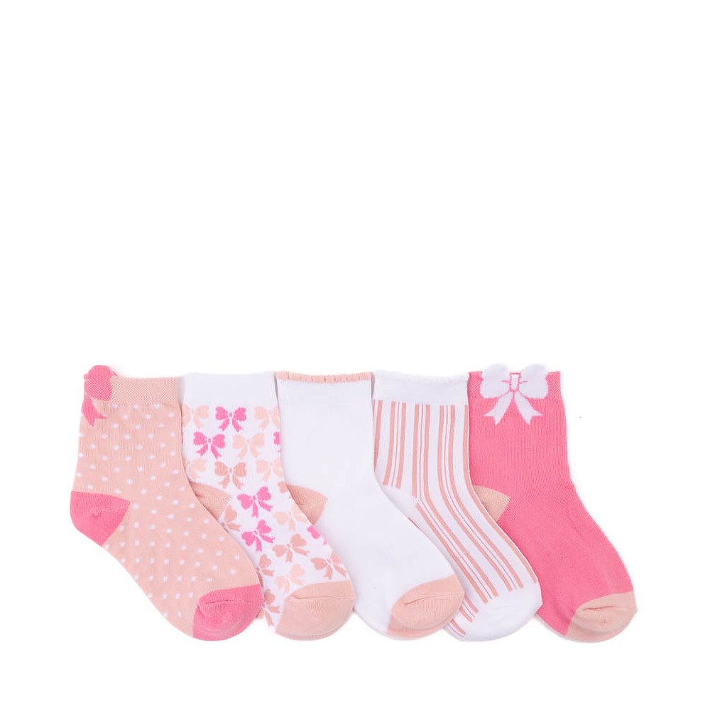 Bow Tab Scallop Quarter Socks 5 Pack - Little Kid - Multicolor