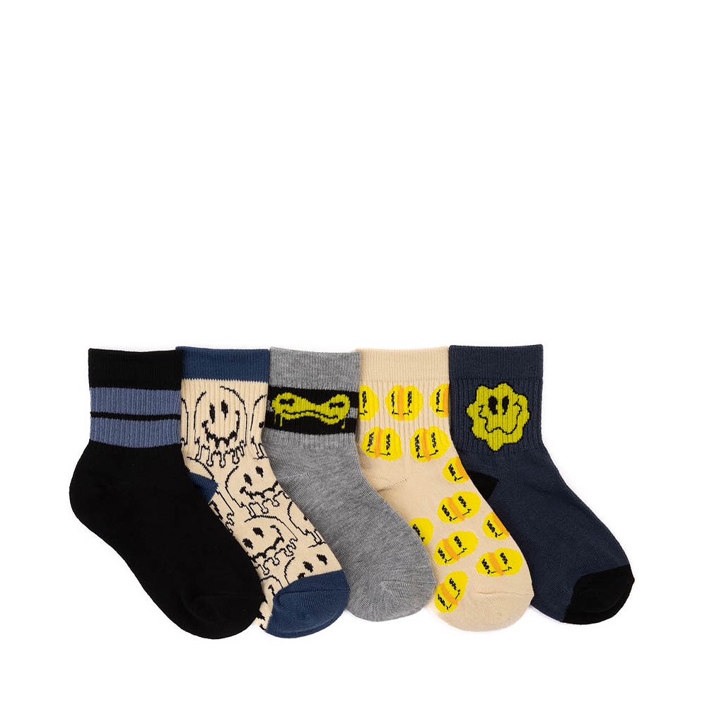Drippy Smile Quarter Socks 5 Pack - Little Kid - Multicolor
