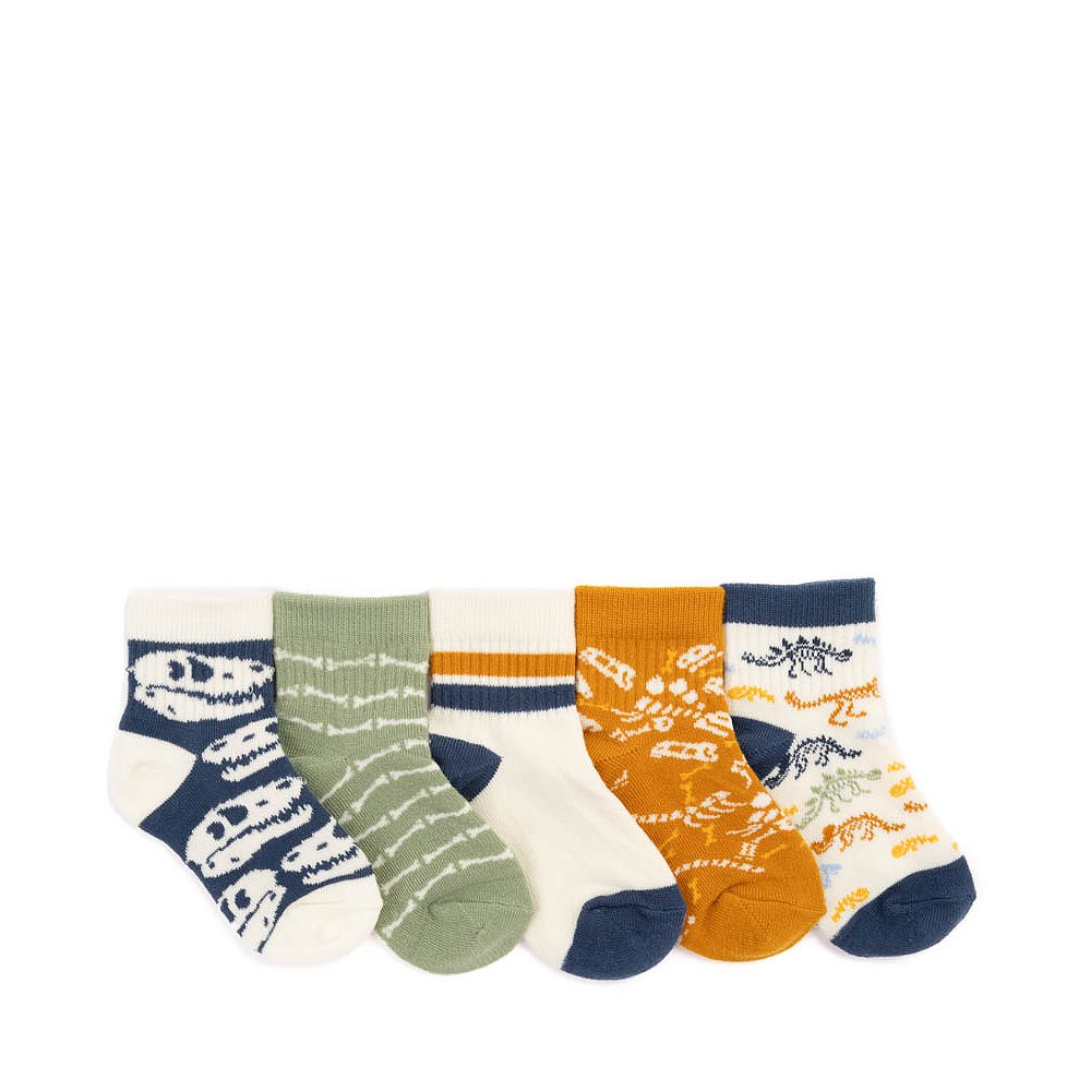 Dino Bones Quarter Socks 5 Pack - Toddler - Multicolor
