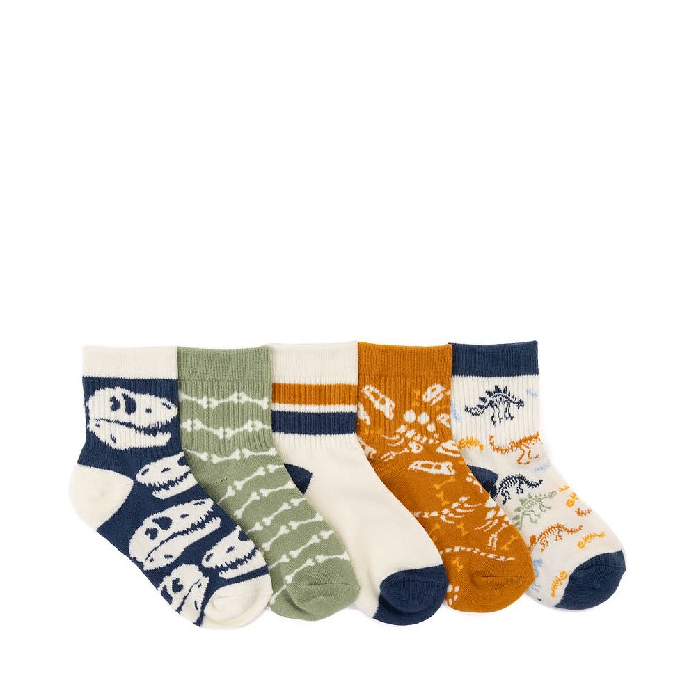 Dino Bones Quarter Socks 5 Pack - Little Kid - Multicolor