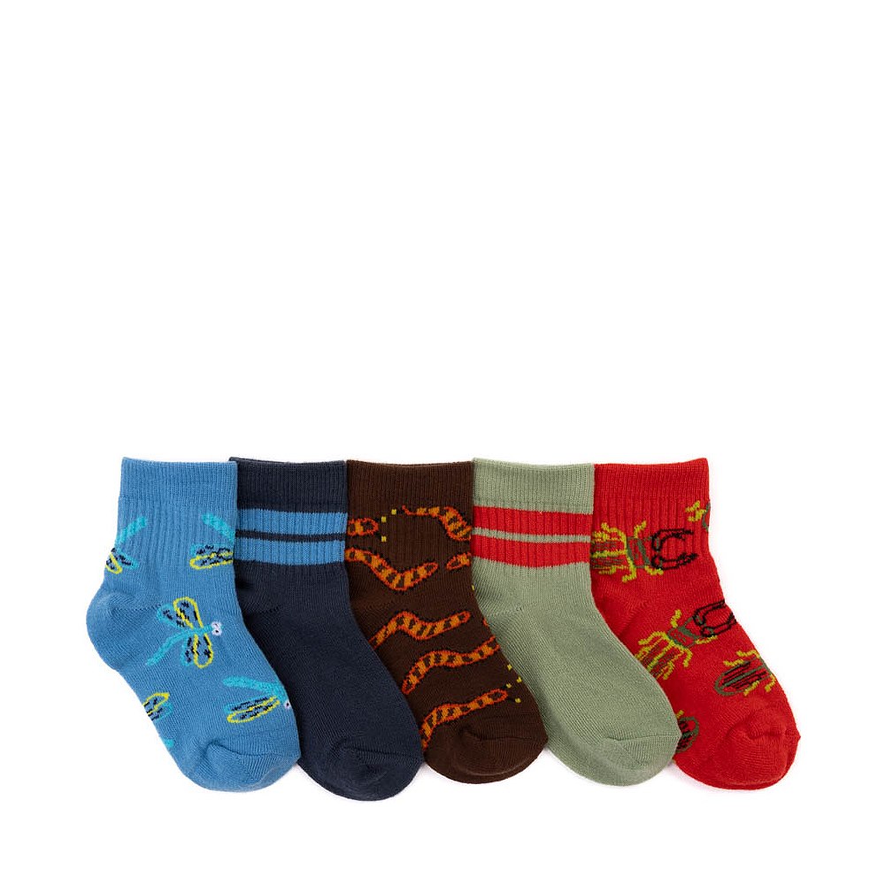Doodle Bugs Quarter Socks 5 Pack - Toddler - Multicolor