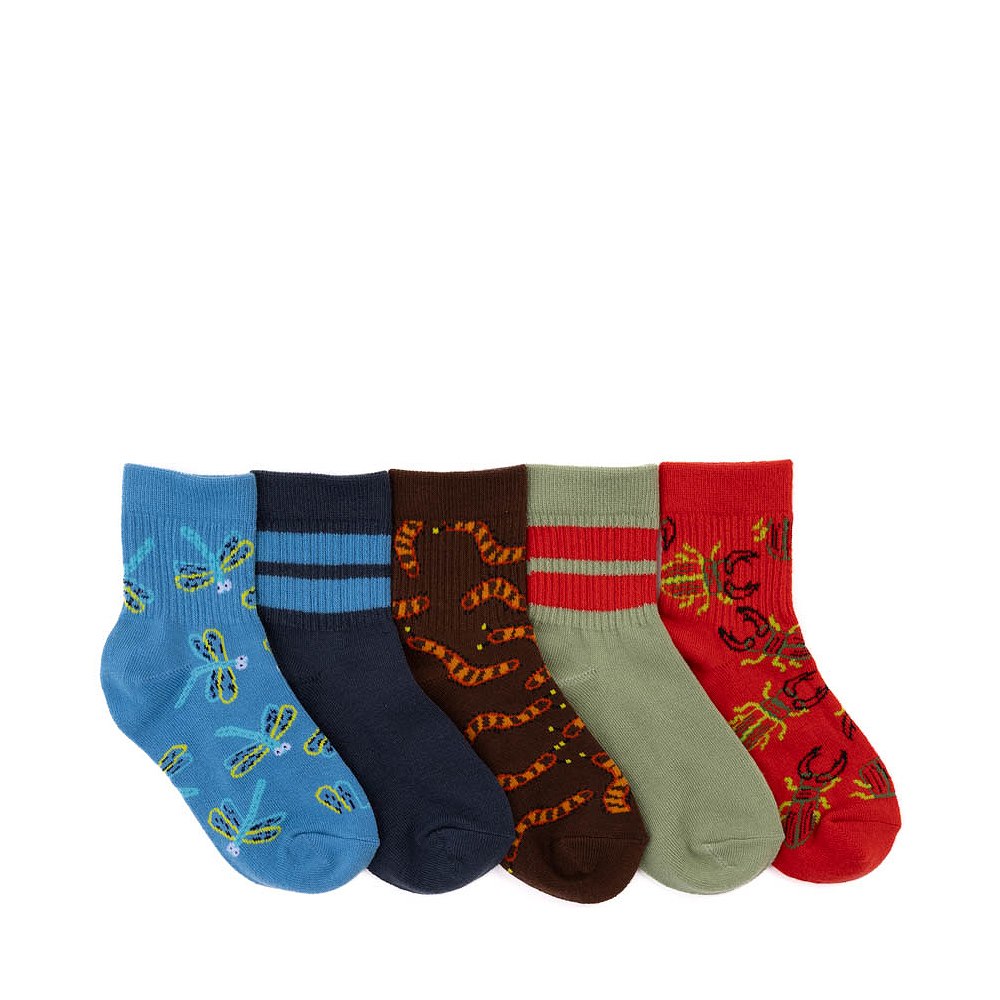 Doodle Bugs Quarter Socks 5 Pack - Little Kid - Multicolor