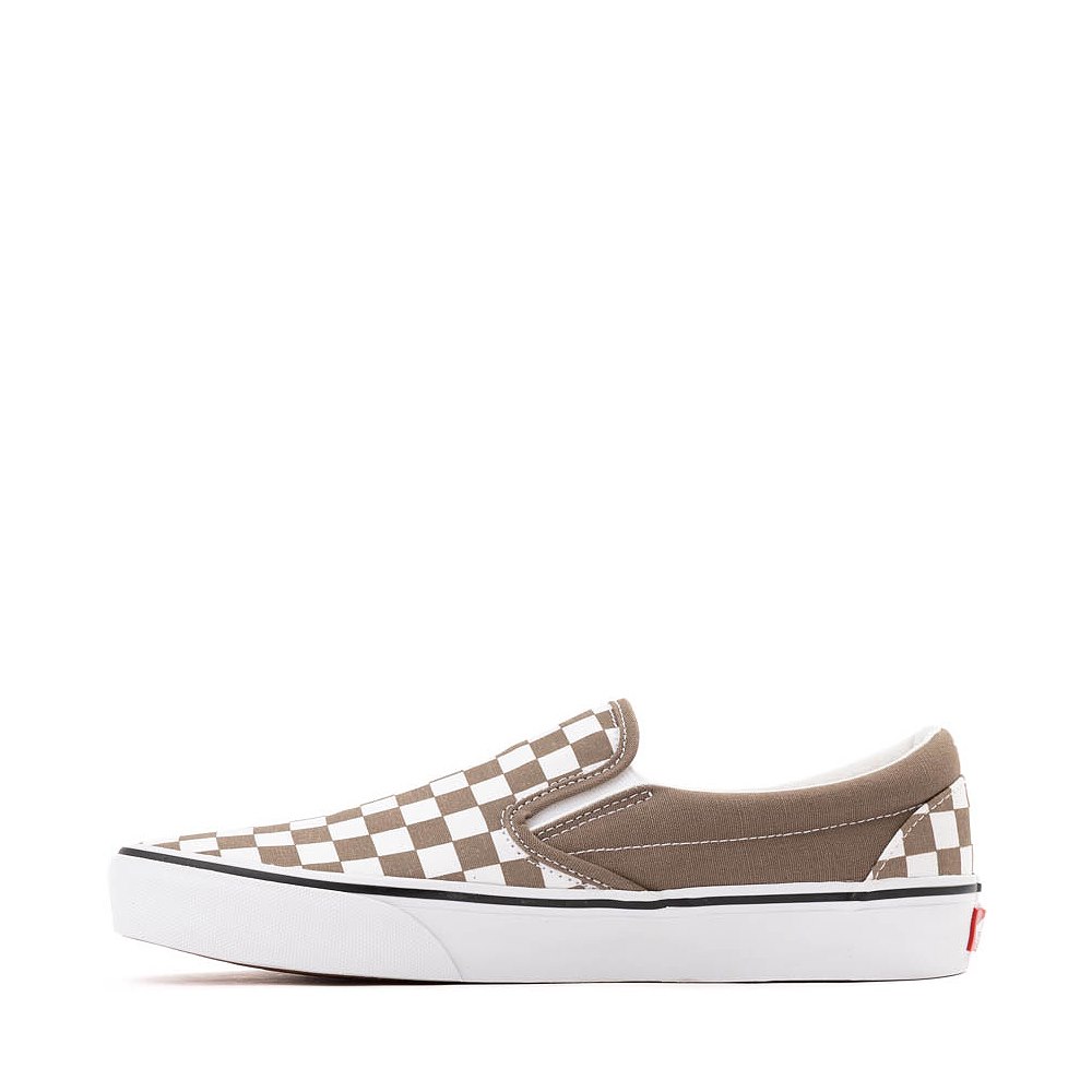 Vans Classic Slip-On Checkerboard Skate Shoe - Walnut | Journeys