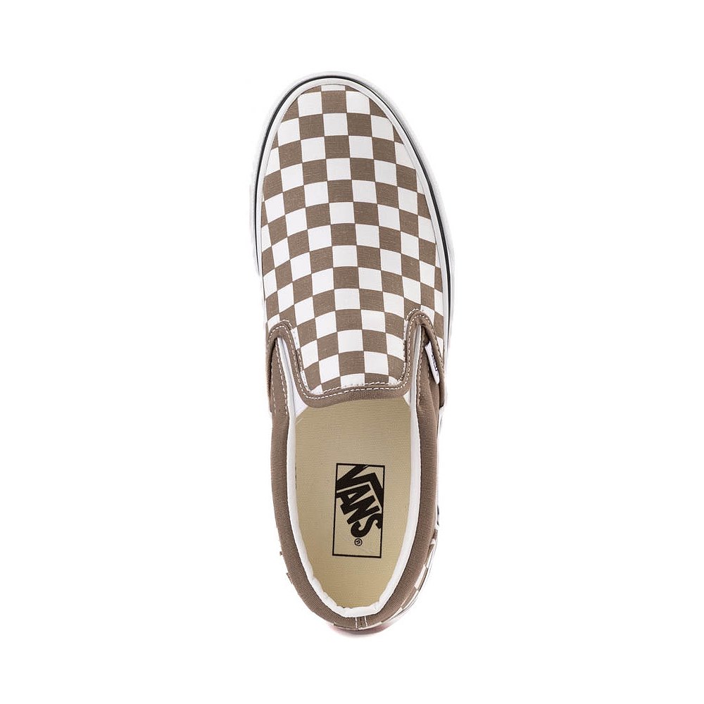 Vans Classic Slip-On Checkerboard Skate Shoe - Walnut | Journeys