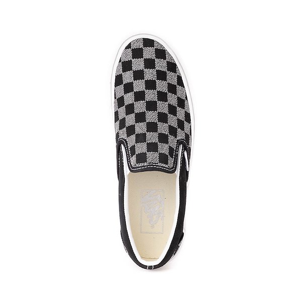 alternate view Vans Classic Slip-On Checkerboard Platform Skate Shoe - Black / SilverALT2
