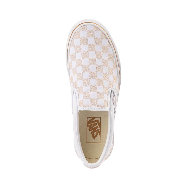 alternate view Vans Classic Slip-On Stackform Checkerboard Skate Shoe - White / WalnutALT2