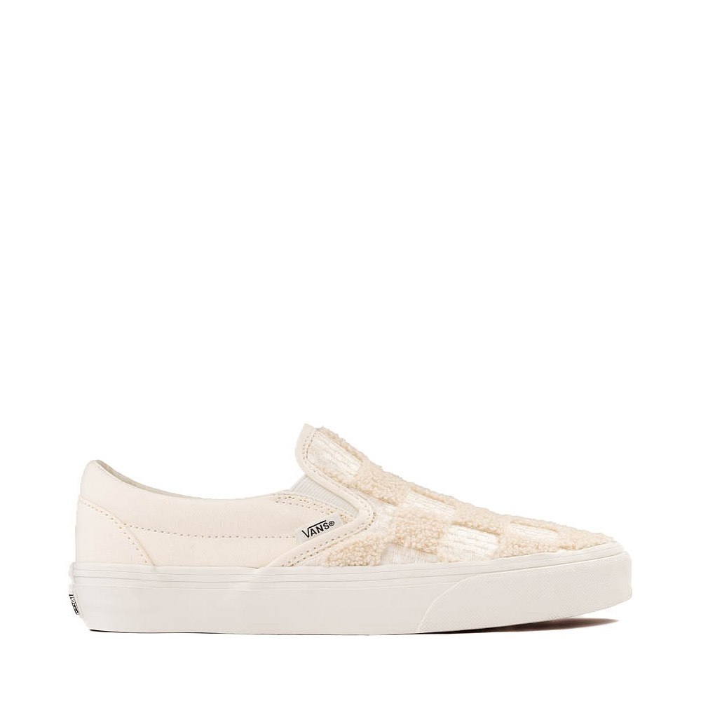 Vans Classic Slip-On Tufted Checkerboard Skate Shoe - Marshmallow