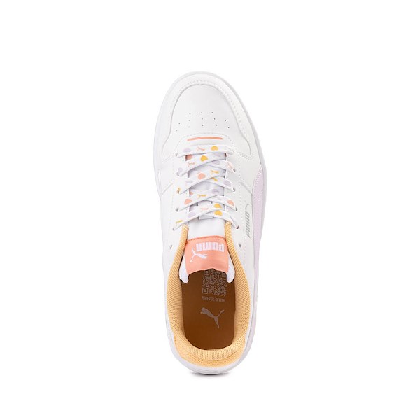 alternate view PUMA Carina Street Lacey Athletic Shoe - Big Kid - White / Lilac / ApricotALT2