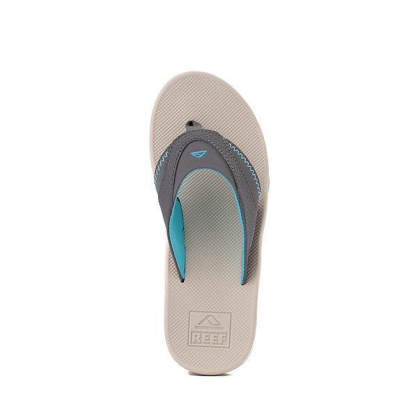 alternate view Reef Fanning Sandal - Little Kid / Big Kid - Grey / Aqua / OakALT2