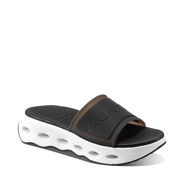 alternate view Womens Hunter Geneva Slide Sandal - Black / WhiteALT5