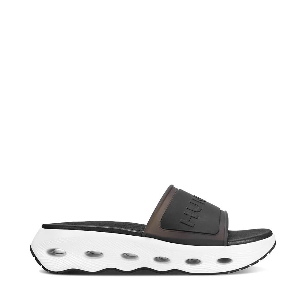 Womens Hunter Geneva Slide Sandal - Black / White
