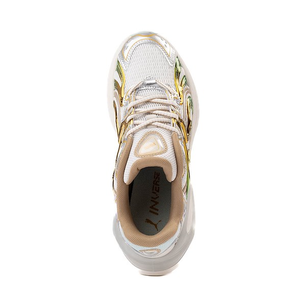 alternate view Womens PUMA Inverse Shimmer Athletic Shoe - Warm White / Archive GoldALT2