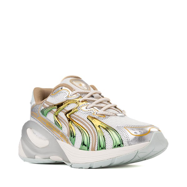 alternate view Womens PUMA Inverse Shimmer Athletic Shoe - Warm White / Archive GoldALT5
