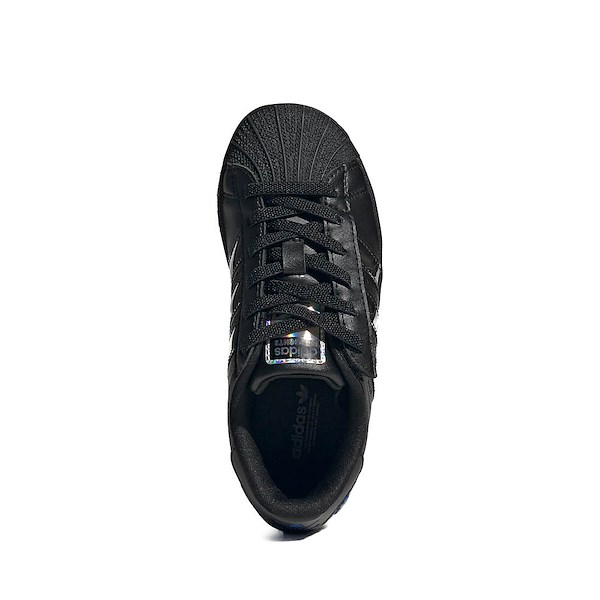 alternate view adidas Superstar LED Lights Comfort Closure Elastic Laces Athletic Shoe - Little Kid - Core Black / Preloved VioletALT2