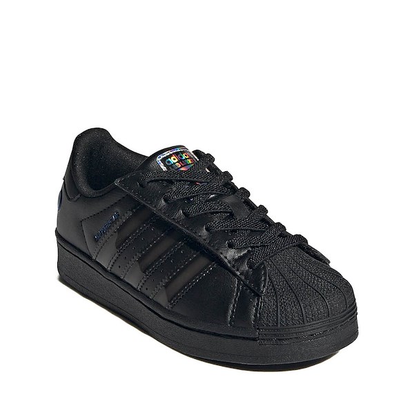 alternate view adidas Superstar LED Lights Comfort Closure Elastic Laces Athletic Shoe - Little Kid - Core Black / Preloved VioletALT5