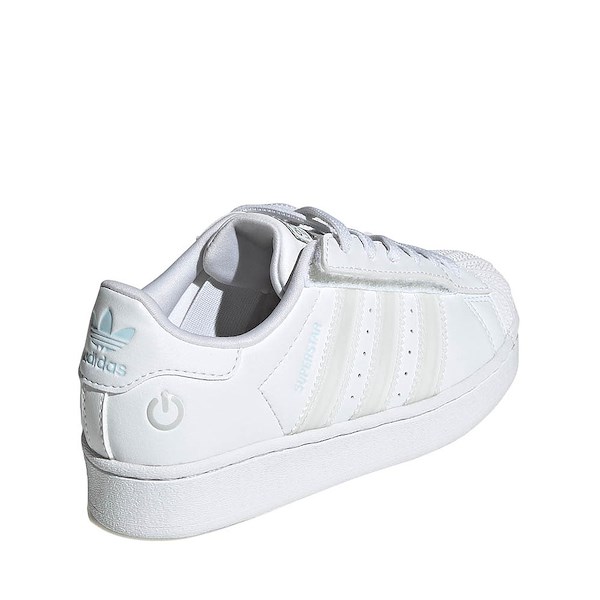 alternate view adidas Superstar LED Lights Comfort Closure Elastic Laces Athletic Shoe - Little Kid - White / White / WhiteALT4