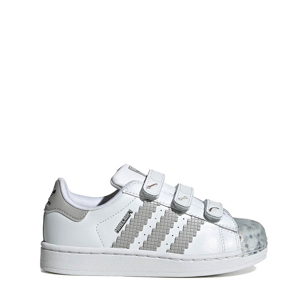 adidas x Minecraft Superstar II Comfort Closure Athletic Shoe - Little Kid - White / Grey Two / Core Black