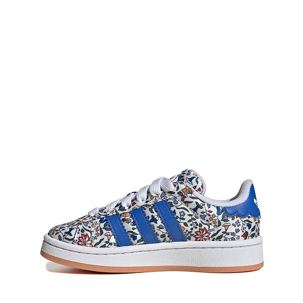 alternate view adidas x Liberty London Campus '00s Comfort Closure Elastic Laces Athletic Shoe - Little Kid - Blue / Multicolor / Off WhiteALT1