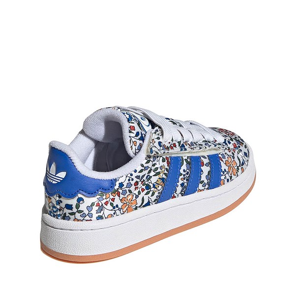 alternate view adidas x Liberty London Campus '00s Comfort Closure Elastic Laces Athletic Shoe - Little Kid - Blue / Multicolor / Off WhiteALT4
