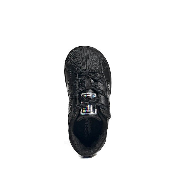 alternate view adidas Superstar LED Lights Comfort Closure Elastic Laces Athletic Shoe - Baby / Toddler - Core Black / Preloved VioletALT2